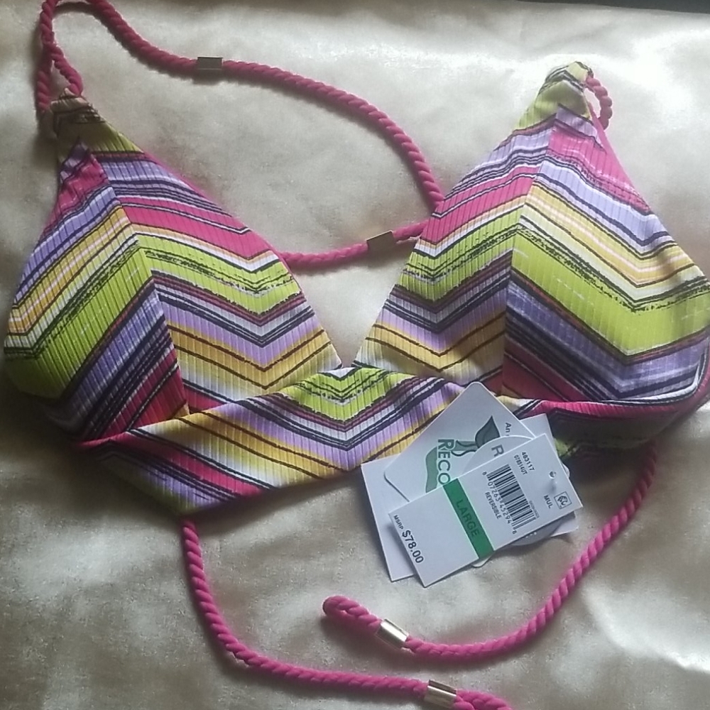 NWOT Becca Reversible Banded Halter Bikini Top - Picture 6 of 7